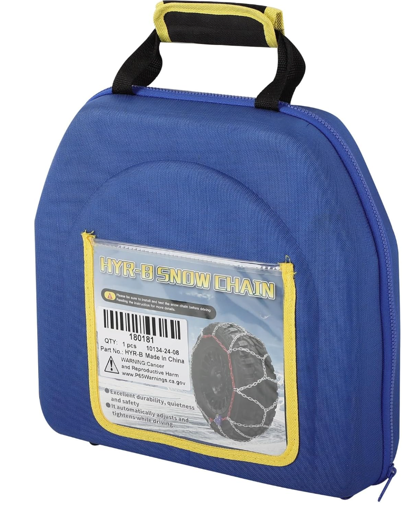 Durable Snow Chains for Cars - Set of 2 Car Chain with Snow Chain Link Locks - Secure Winter Grip (235 245 255 265 275mm)15"16"17"18"19"20"