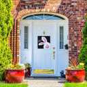 3 x Easter Wooden Door Sign Bunny Welcome Hanging Sign Rustic Farmhouse Wood Wreath Sign for Easter Spring Coffee Shop Window Home Decor