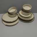 HaWare Dinnerware Sets, 10-Piece Plates and Bowls Set, Ceramic Dinnerware for Home Restaurant, Chip and Scratch Resistant, Microwave and Dishwasher Safe, Saturn Khaki
