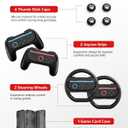 Accessories Bundle for Nintendo Switch 2, 16-in-1: Carrying Case, 2 Screen Protectors, Steering Wheel, Grip for Joycon Controller, Dockable Console Protective Cover Shell, etc. 2025 Switch2 Game Kit