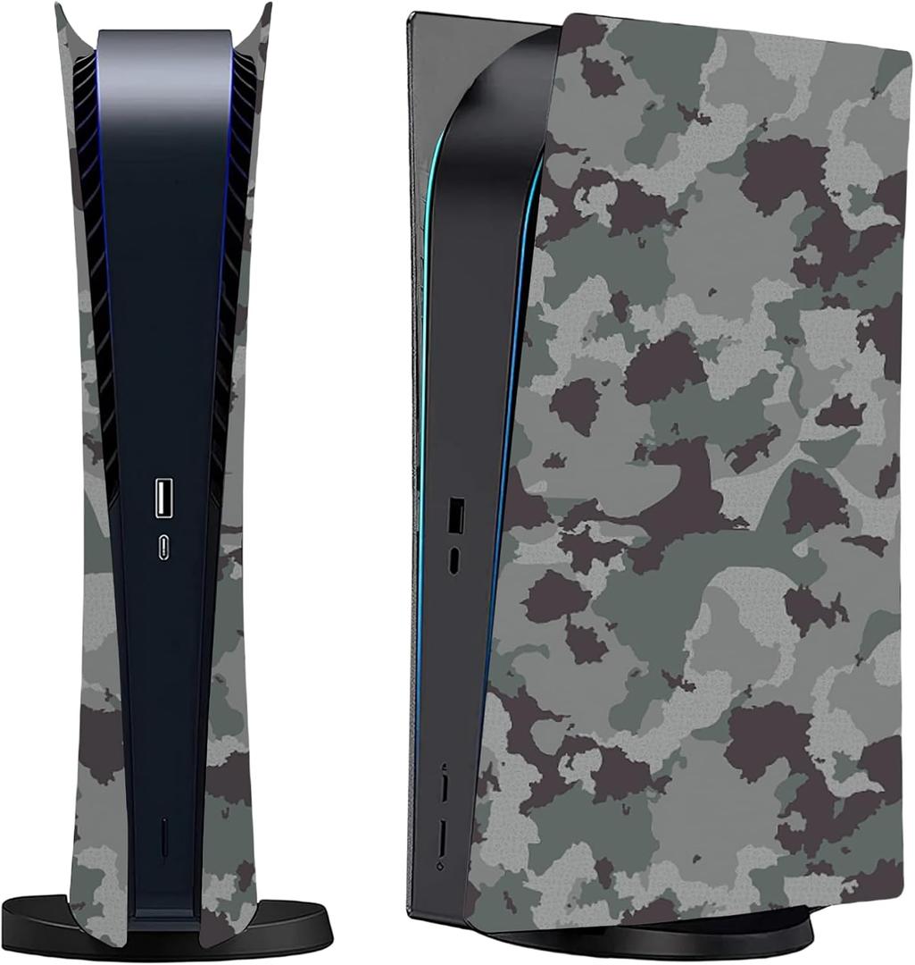 Digital Edition Face Plates Cover Skins Shell Panels for PS5 Console, Accessories for PlayStation 5 Protective Shell Replacement Faceplate (Camouflage)