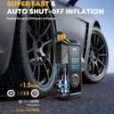 Tire Inflator Portable Air Compressor, Cordless & 12V DC Air Inflator for Car Bikes MotorcycleTires Balls with Auto Shut-Off, Digital Pressure Gauge, Compact Emergency Pump