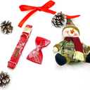 Elegant little tail Christmas Dog Collar, Plaid Print Pet Collar Dogs Holiday Collars with Bow Red Cute Winter Boy Girl Puppy Bow Adjustable Pet Collars for X-Large Dogs