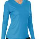 Boladeci Women's Swim Shirts Long Sleeve V Neck T Shirts UPF 50+ Sun Protection Quick Dry Rash Guard (Brown, S)