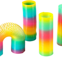 Blue Panda Rainbow Spring Toy for Kids Birthday Party Favors (2x6 in, 4 Pack)