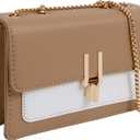 Color Block Crossbody Bags for Women Leather Purses Designer Satchel Handbags Shoulder Bag (Style2-brown)