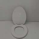 Mayfair Cameron White Toilet Seat, Non Slip Heavy Duty Wood, Easy Clean, Round
