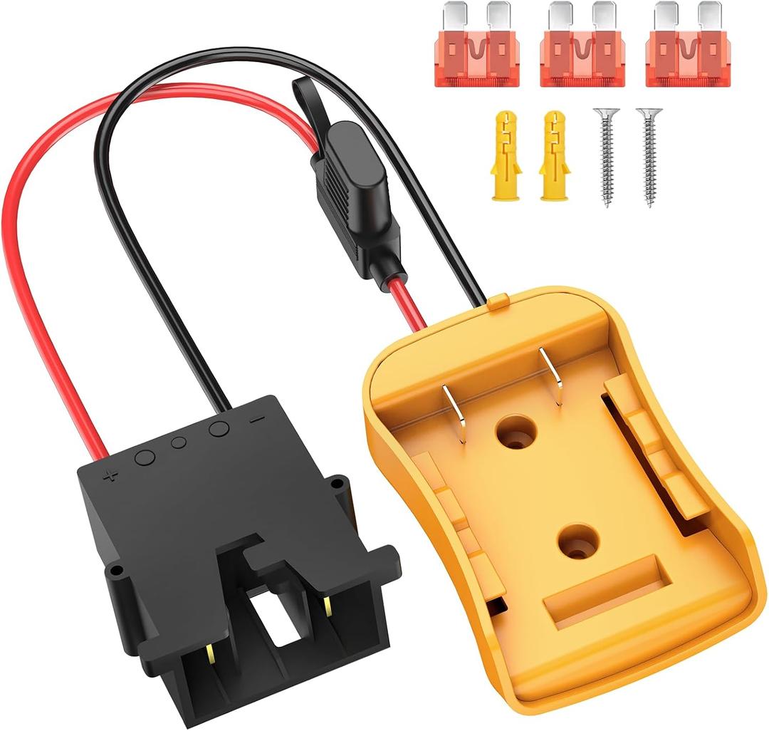 for Power Wheel Adapter Compatible with Dewalt 20V Battery with Wire Harness Connector Compatible with 12 Volt Power Wheel, 12AWG Wire with 40A Fuse