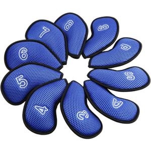 10Pcs/Pack New Meshy Golf Iron Covers Set Golf Club Head Cover Fit Most Irons