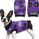 Halloween Dog Sweater Puppy Spooky Spider & Bat Patterns Outfit Knitwear Pullover Warm Pet Sweater for Small Middle Large Dog S