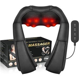 Electric Neck Massager, Neck and Back Massager with Heat, Shiatsu Massage Pillow for Back, Shoulder, Muscle Pain Relief, Ideal Fits for Parents (Black-remote Controller)