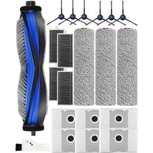 21 Pcs Spare Accessories Compatible with ECOVACS DEEBOT X8 PRO Omni/ S14 Plus Robot Vacuum and Mop Replacement Parts Includes 6 Dust Bags, 4 HEPA Filters, 6 Side Brushes, 3 Roller Mops