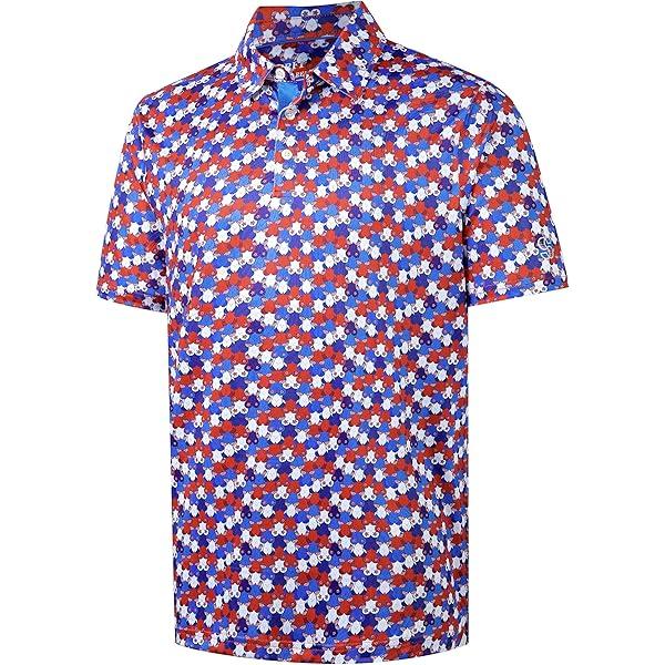 Mens Golf Polo Shirts Short Sleeve Dry Fit Performance Moisture Wicking Casual Funny Golf Polo Shirts for Men. size M