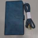 iCoverCase for Samsung Galaxy Note 20 Ultra Wallet Case with Card Holder for Women, Crossbody Lanyard Strap Kickstand PU Leather Case with Zipper Pocket Credit Card Slots Cover (Blue)