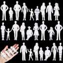 Namalu 30 Pcs 1:25 Scale 2.95 Inch White Unpainted Mini People Figures Miniature People for Model Trains Architectural Standing and Sitting Mini Diorama Figures for Architectural Project Scenes