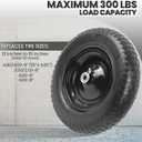 (2-PACK) 4.80/4.00-8" Flat Free Tire and Wheel - Universal Fit 14.5" Solid Wheelbarrow Tires with 3" Hub and 5/8" Bearings Extra Adapter kit includes 3/4" Ball Bearings, 1" and 1/2" Nylon Spacers