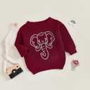 Toddler Baby Boy Girl Outfit Football Animal Embroidery Sweater Long Sleeve Cable Knit Pullover Sweaters Top
