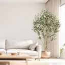 Realead Faux Olive Tree 7ft - Large Artificial Olive Tree Indoor with Realistic Leaves and Olives - Full and Grand Design Fake Olive Tree with Sturdy Base for Indoor Outdoor Office Decor