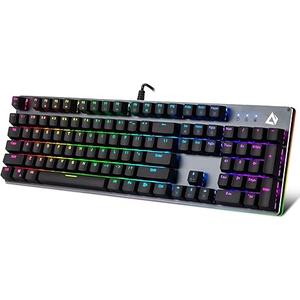 CHONCHOW Full Size Mechanical Keyboard Gaming with Red Switches, Wired USB 104 Keys RGB Gaming Keyboard Backlit with Number Pad/Anti-Ghosting for Xbox PS4 PS5 Mac PC Laptop Gamer-Black
