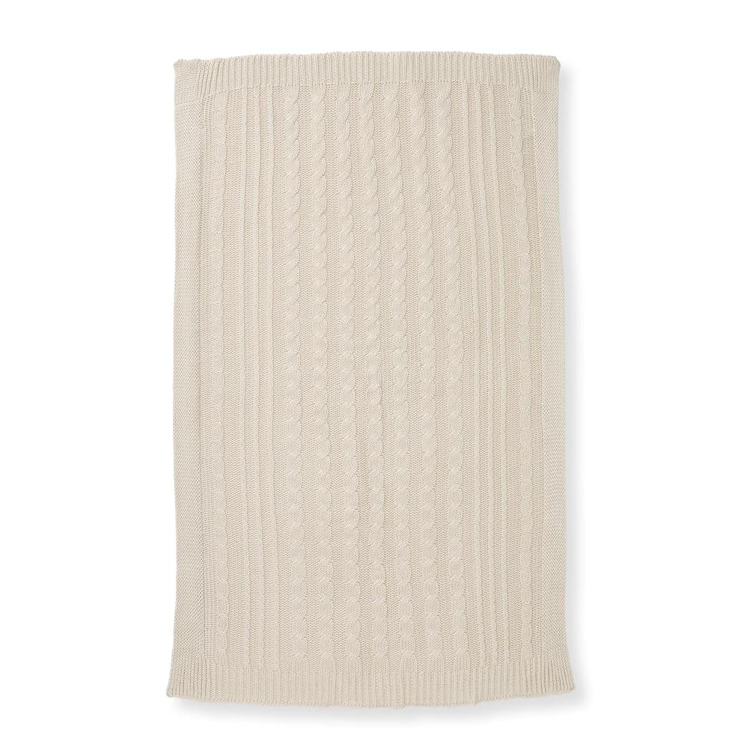 Burt's Bees Baby Infant Blanket, Cable Knit, Made with 100% Soft Breathable Organic Cotton, Nursing Blankets, Machine Wash Baby Newborn Essentials, Size 30 x 40 Inch (Oat)