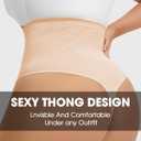 Belly Support Underwear Slimming Underwear Shapewear Thong for Women High Waist Thong (Beige, XXXL)