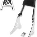 HTTMT MT146-F-CD Chrome Flame Backrest Sissy Bar With Leather Pad Compatible with 1995-2003 Harley Davidson Sportster 883 XL883 1200 XL1200