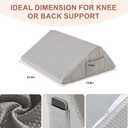 Bedluxe Knee Wedge Pillow, Memory Foam Leg Pillow Knee Pillow for Back Sleeping, Wedge Pillows for Legs Post Surgery, Triangle Pillow for Knee Support, Leg Elevation, Knees Hip Back Pain Relief, Grey