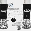 EXPAWLORER Anti Slip Dog Socks to Prevent Licking Paws, Shoes for Hot Pavement, Dog Booties for Small Medium Large Senior Dogs, Traction Control Boots & Paw Protectors for Hardwood Floors Black&Grey