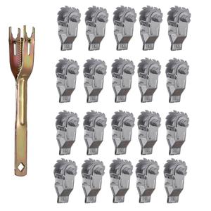 Electric Fence Wire Strainer, 20PCS Heavy Duty Inline Wire Tensioner, Wire Ratchet Tensioner for Electric Fence,& 1pcs Handle