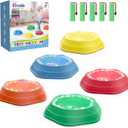 Holyton Music Light Up Stepping Stones for Kids, 5-Pack Sensory Balance Stones, Non-Slip Toddler Stepping Toys for Ages 3-8, Ideal for Sensory Training & Great Gift for Indoor & Outdoor Play (original color)