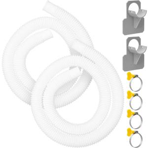 Replacement Hose for Pool Pump 1.25" Diameter Swimming Pool Hose for Above Ground Pools, 59" Long 2 Pack Filter Pump Hose for Pump Models(330 GPH, 530 GPH, 1,000 GPH)