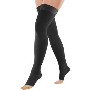 Compression Stockings for Women, Medical Varicose Vein Socks Men, 23-32 mmHg Support Leg Compression Sleeve, Thigh High Length Hose, Open Toe Tights, Relieve Fatigue