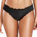Tempt Me Women Twist Bikini Bottom Moderate High Cut Bathing Suit Bottoms Ruched Swimsuit Bottom (X-Small, Black 1)