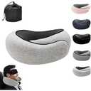 Polyester Cotton U Shape Neck Pillow, Reusable Carry Portable Travel Pillow with Removable Washable Cover, Travel Pillow for Travel, Home, Office