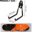 6 Pack Skateboard Wall Mount Hanger Rack - Skateboard Accessories,Heavy Duty Iron Storage Display Hook for Horizontal Installation,Non-Slip PVC Coating,Holds 55 lbs, Easy Mount on Wall & Wood