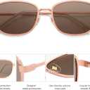 SOJOS Retro Rectangle Polarized Sunglasses Women Men Vintage 90s Style Rectangular Frame Womens Mens Sun Glasses SJ1225 (Rose Gold/Light Brown)