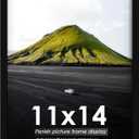 11x14 Picture Frame, for Tabletop Display, Horizontal or Vertical Wall Mounting, Black