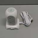 TESSAN Surge Protector Power Strip Tower, Flat Plug Extension Cord 10 Ft with 8 AC Multiple Outlets 4 USB Ports (1 USB C), 1050J Protection Desk Charging Station for Home, Office Supplies, Dorm Room (Square Bottom, Grey)