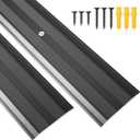 2 Pack Aluminum Door Threshold, 36"L x 2.4"W Metal Floor Transition Strip for Doorways, Threshold Strip for Exterior & Interior Doors Flooring Gaps, Doorway Protector and Decor (Black)