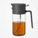 Premium 2-in-1 Glass Oil Dispenser and Sprayer  550ml Refillable Olive Oil Bottle for Cooking and Salad (Dark Gray)