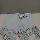 SIAEAMRG Womens Denim Shorts Summer High Waisted Tassels Jean Casual Pocket, Light Blue, XXL