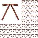 Riceshoot Brown Bows, 50 Pcs 5x7 Inch Twist Tie Satin Ribbon Bows for Gift Wrapping Cake Balloons Treat Bags Birthday Present Holiday Gift DIY Craft Wedding Baby Shower Anniversary Party Decor