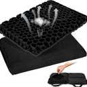 Gel Seat Cushion for Travel, Office & Outdoor – Ergonomic Support, Gel Grid Design for Comfort – Portable & Foldable Cushion for Airplane, Stadium, Car, Office Chair