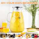 Aofmee 1 Gallon Glass Pitcher with Lid and Handle, 128oz Glass Water Pitcher, Dishwasher-safe Refrigerator-friendly Borosilicate Carafe, Large Jug for Iced Tea, Coffee, Juice, Milk, Homemade Beverage