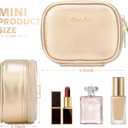 Mini Makeup Bag with Led Mirror, Small Travel Make up Bag 3 Light Modes Adjustable Brightness, for Women Organizer Cosmetic Bag, Portable Travel Train Toiletry Bag, for Pool Parties Work Touch-Ups