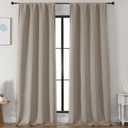 Simplebrand Stone Blackout Curtains for Bedroom 96 Inches Long 2 Panels, Solid Thermal Insulated, Energy Saving Living Room Window Treatment Curtains Blackout Drapes, W50 x L96 Inch, Stone