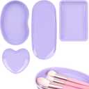 Stainless Steel Tray, Lrregular Tray, Nail Tool Dish, Trays for Jewelry, Makeup Cosmetic, Gadgets Set (Pink) (Purple)
