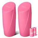 Car Trash Can Bin with Lid-2 Packs Car Garbage Can Cup Holder-Rose Red Mini Leakproof Vehicle Trash Garbage Can Bin with 40pcs Trash Bags-Car Organizers and Storage for Front Back Seat Accessories