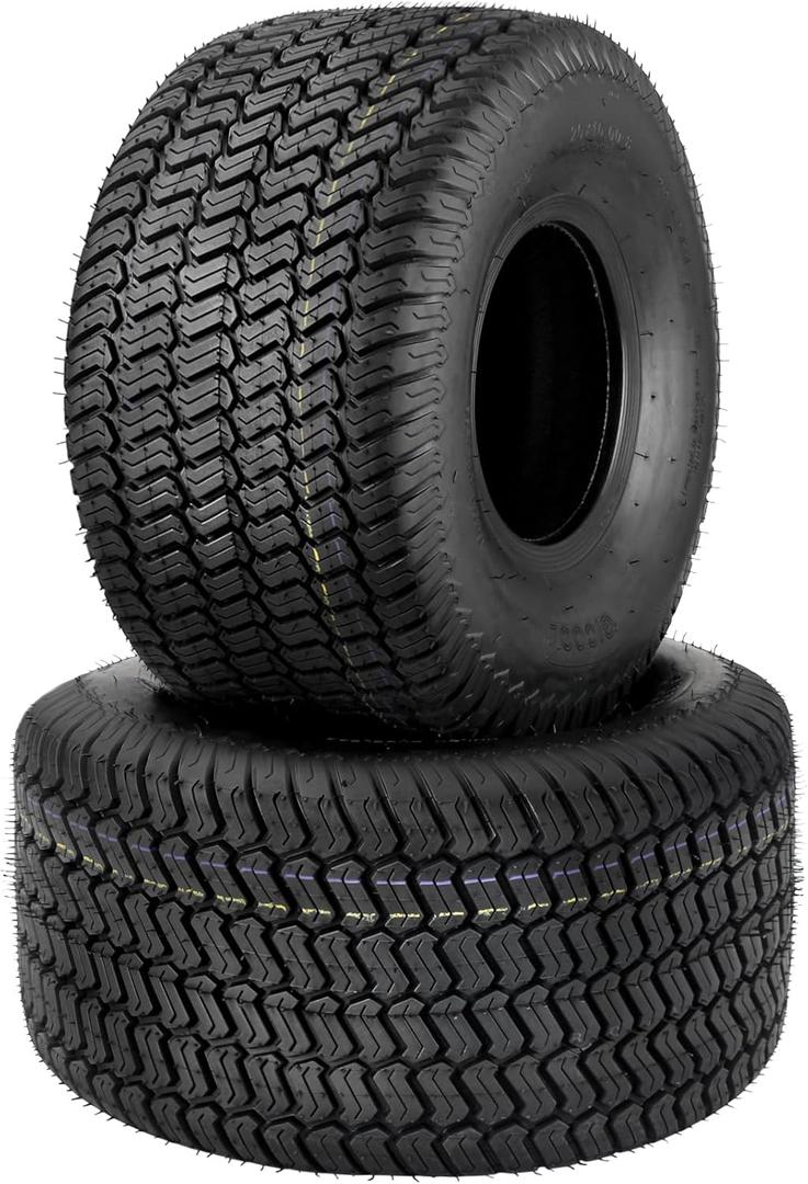 (2 Pack) 20x10.00-8 Lawn Mower Tubeless Tire, 20x10-8 Garden Tractor Riding Lawnmowers Tyre, 4 Ply, Turf-V Pattern