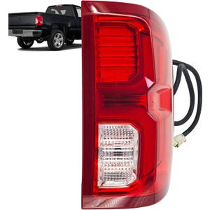Right Passenger Side LED Tail Light Replacement for Chevy Silverado 1500 High Country LTZ 2016-2018 Rear Right Lamp Assembly Passenger Side Tail Light With Bulbs, 84288719 GM2801294, red